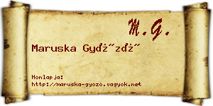 Maruska Győző névjegykártya